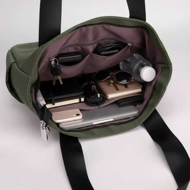 RevaCarry Large Size Green Multiple Compartments Handbag - Image 4