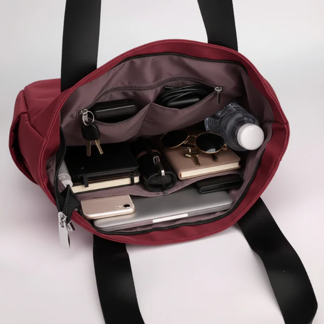 RevaCarry Large Size Red Multiple Compartments Handbag - Image 4